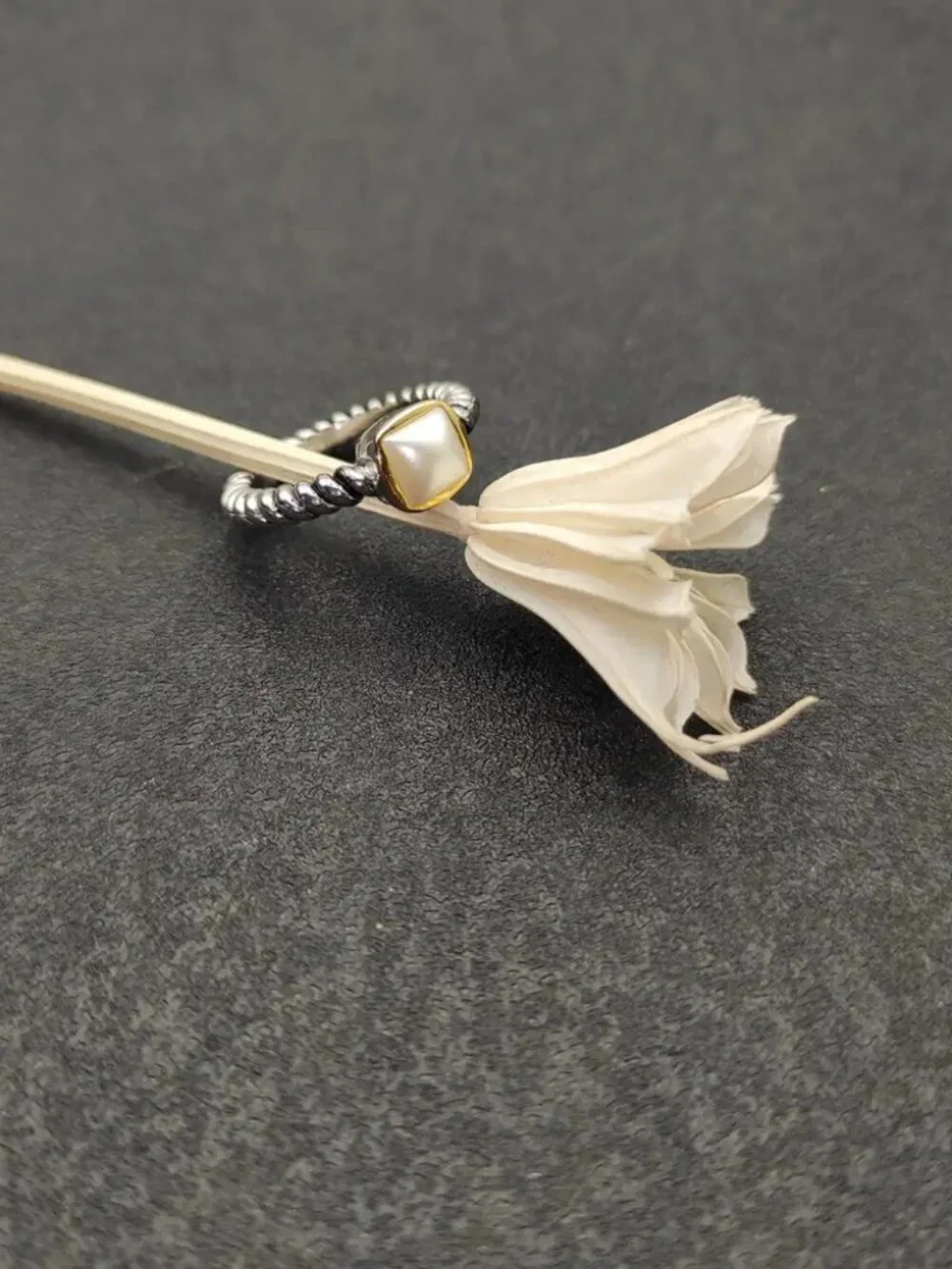 David Yurman Fat Square Pearl Ring